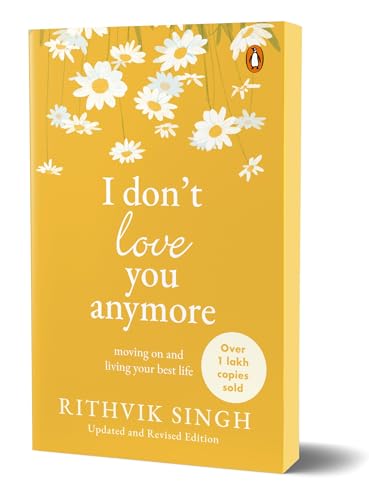 Yellow book cover with white daisies and text: “I don’t love you anymore.”