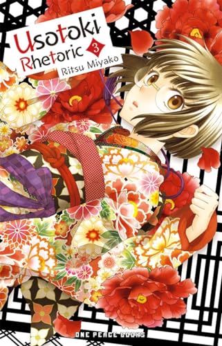 Manga cover with a young woman in a floral kimono and glasses.