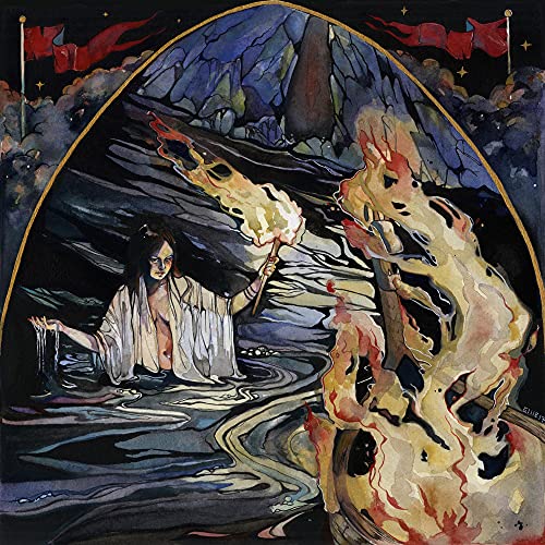 Painted CD cover: figure with torch in dark, swirling water and mountains.