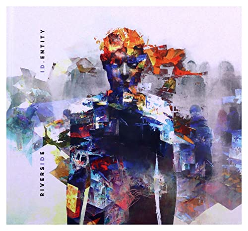 Abstract album cover featuring a fragmented human figure in blue and orange.