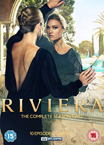 "Riviera Season 2 DVD cover featuring a woman in a black dress by a pool."