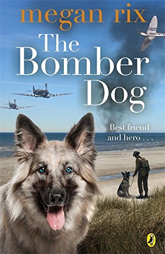 Book cover featuring a large dog, a soldier, and airplanes in the background.