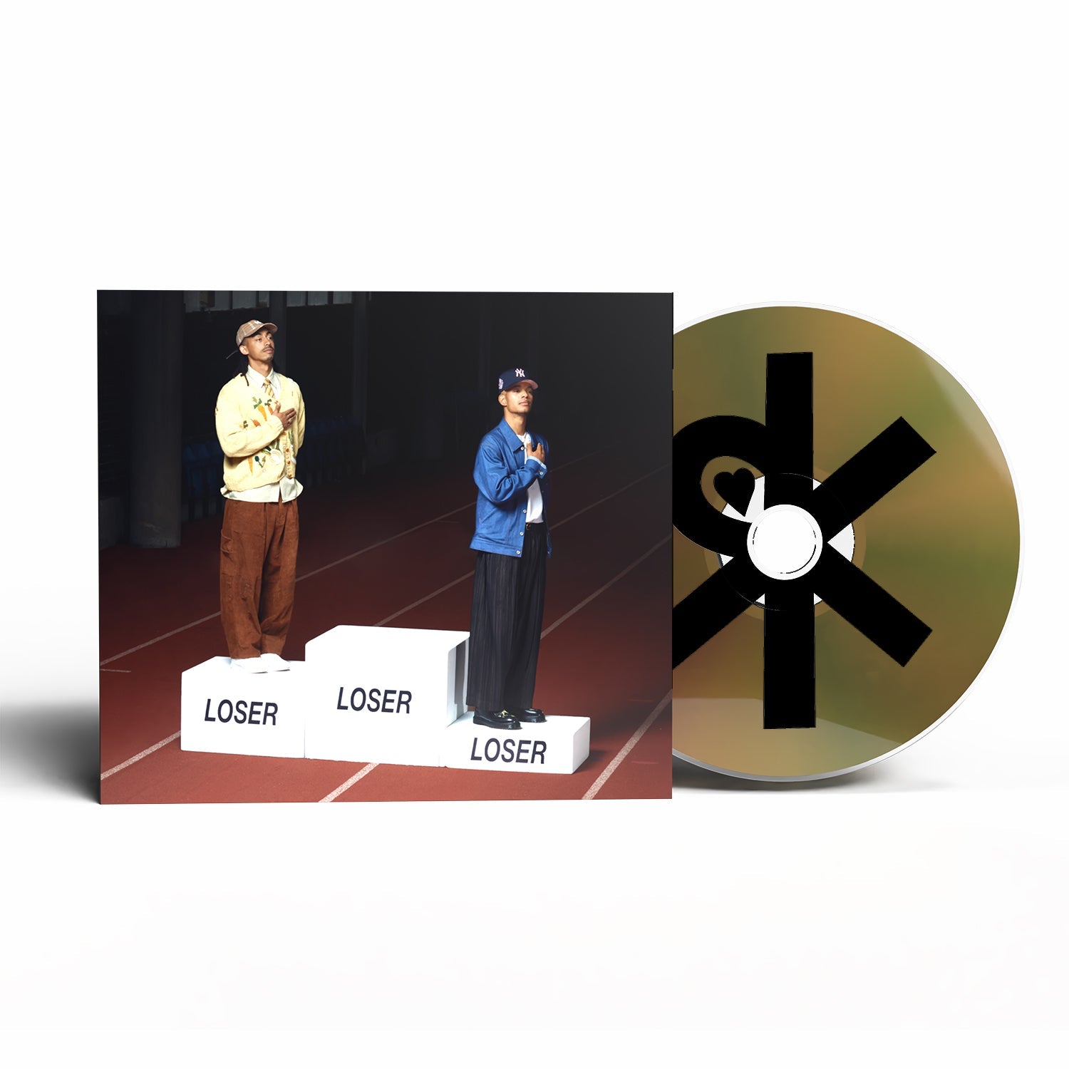 Rizzle Kicks CD cover featuring two men on a podium, with a disc.
