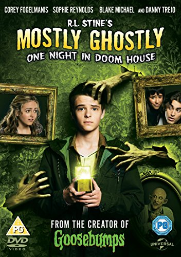 DVD cover for "Mostly Ghostly: One Night in Doom House" with ghostly hands.
