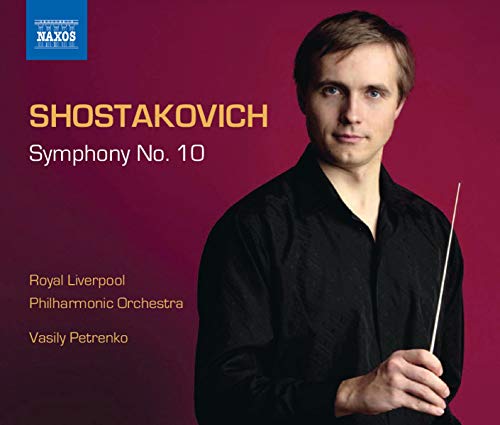 CD cover featuring conductor Vasily Petrenko holding a baton against a deep red background.