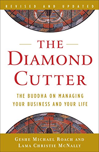 Book cover: "The Diamond Cutter" with red text and mandala design.