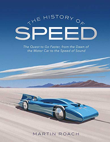 Book cover: “The History of Speed” featuring a blue streamlined race car.