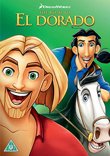 The Road to Eldorado" DVD cover featuring two men and a white horse.