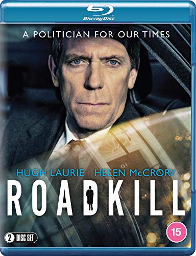 "Blu-ray case with a man in a car, title 'Roadkill' and actors' names."