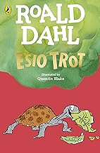 Book cover of "Esio Trot" featuring a tortoise eating a leaf.