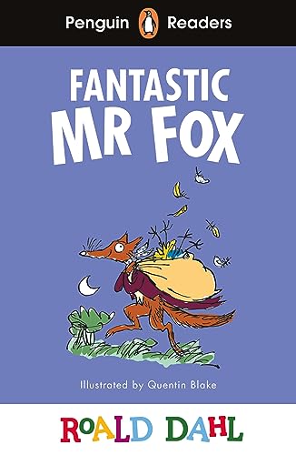 Book cover for “Fantastic Mr Fox” featuring an illustrated fox running.