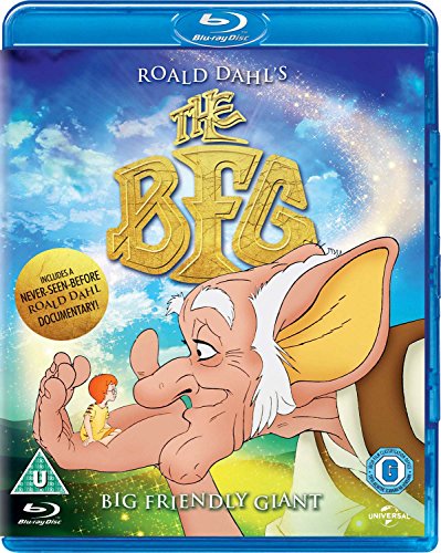 "Blu-ray case with cartoon giant and girl against a starry sky."
