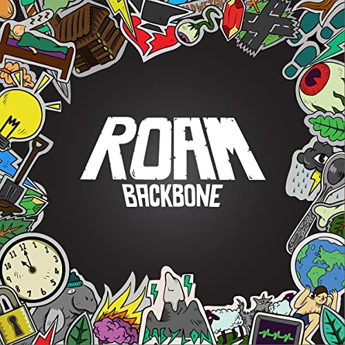 Roam - Backbone" vinyl album cover with colorful doodle-style illustrations.