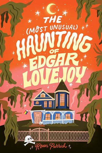 Book cover with a haunted house, skull, and stylized title text.