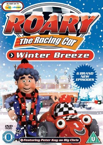 DVD cover for “Roary The Racing Car – Winter Breeze” featuring cartoon characters.