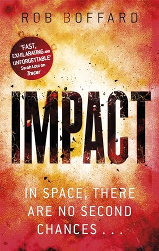 Book cover for “Impact” with bold red title and space theme.