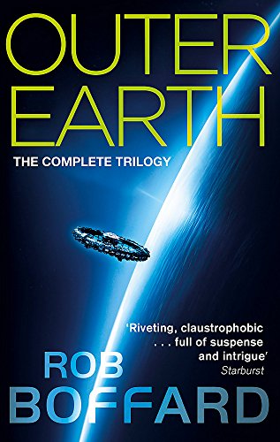 Book cover for "Outer Earth" with spaceship and Earth in background.