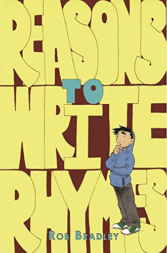 Book cover with yellow text, a boy thinking, and author "Rob Bradley".