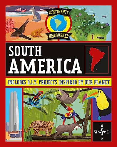 Book cover depicting South American wildlife, landscapes, and a compass rose.