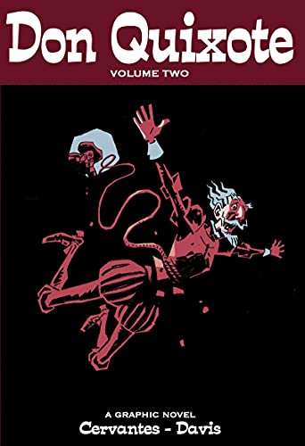 Book cover for Don Quixote Volume Two featuring a stylized illustration of a falling knight.