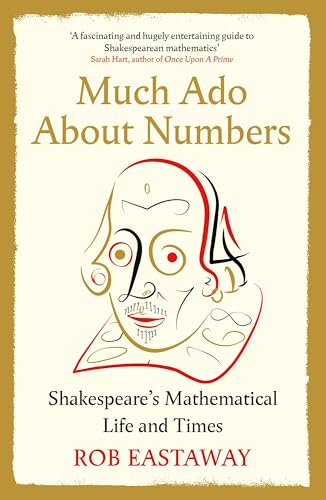 Book cover: "Much Ado About Numbers" with a face made of numbers.
