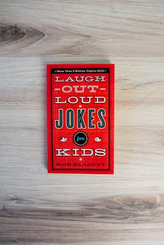 Red book cover titled "Laugh-out-Loud Jokes for Kids" by Rob Elliott.