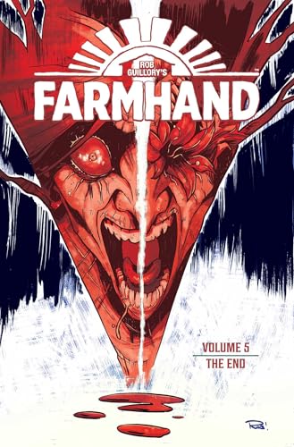 Comic book cover: distorted face with open mouth, red and white splashes.