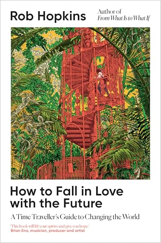 Book cover: red spiral staircase engulfed by lush green foliage.