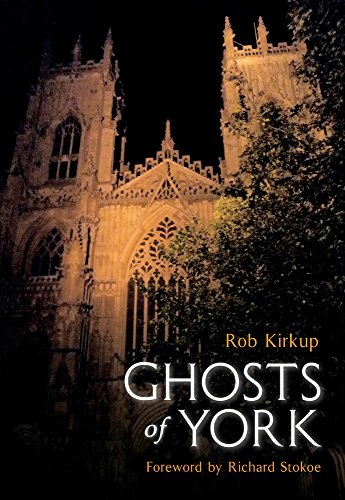 York Minster at night with the book title "Ghosts of York" overlaid.