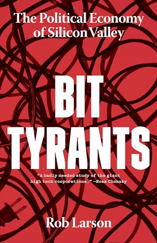 Book cover: "Bit Tyrants" with tangled white lines on red background.