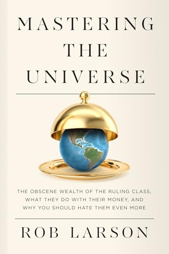 Book cover: Earth under a golden dome, title "Mastering the Universe.
