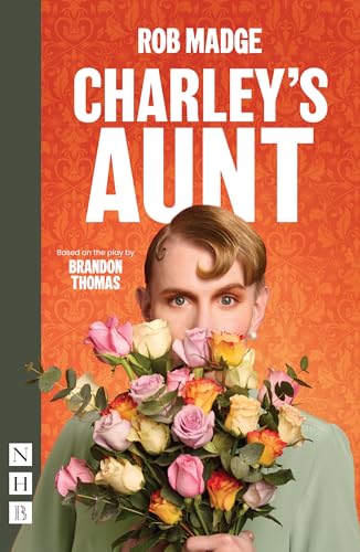 Book cover for "Charley's Aunt" featuring a person with flowers.