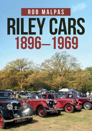 Book cover: “Riley Cars 1896-1969” with vintage cars in a field.