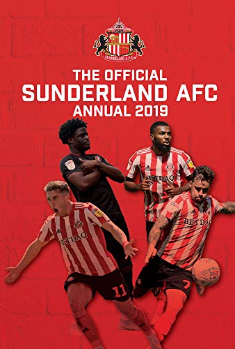 Sunderland AFC Annual 2019 cover with soccer players in red and white stripes.