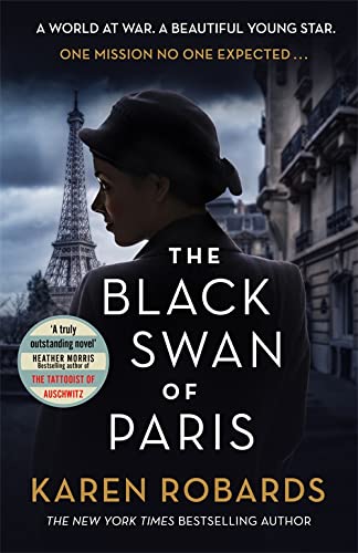 Book cover: woman in hat, Eiffel Tower in background, wartime Paris.