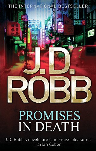 Book cover: "Promises In Death" by J.D. Robb, city street scene.