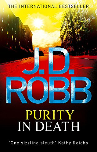 Book cover: "Purity In Death" by J.D. Robb, city street scene.