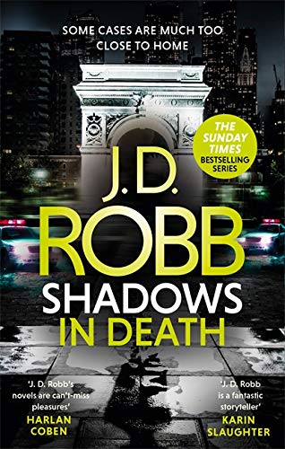 Book cover: “Shadows in Death” with Washington Square Park archway image.