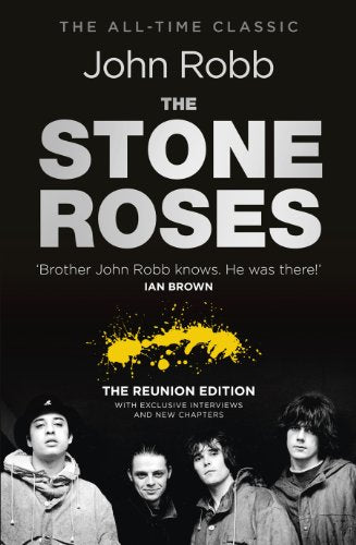 Book cover featuring The Stone Roses with bold white text on a black background.