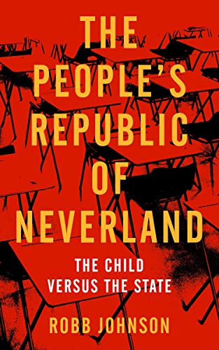 Book cover: red background, school desks, title "The People's Republic of Neverland.