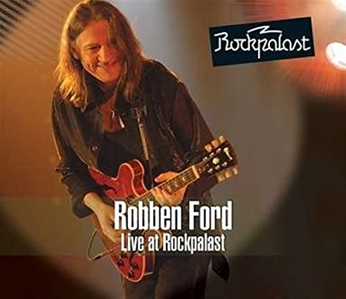 CD case with Robben Ford's name and live performance title on a Rockpalast backdrop.