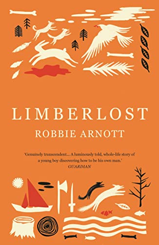 Book cover with orange background, white text, and stylized illustrations of animals and nature.