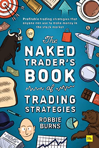 Teal book cover with white text and various colorful stock market related cartoon illustrations.