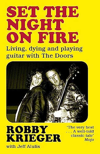 Book cover: "Set the Night on Fire" featuring Robby Krieger and Jim Morrison.