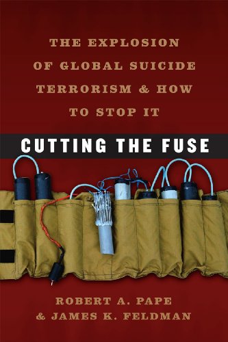 Book cover with bombs and text about suicide terrorism.