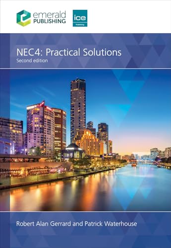Book cover for NEC4: Practical Solutions showing a city skyline reflected in a river.