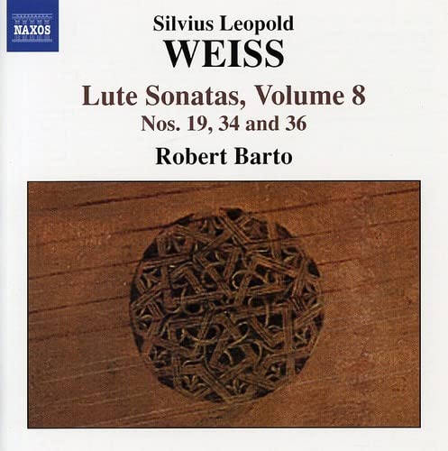 CD cover for Robert Barto performing Weiss’s Lute Sonatas, Volume 8.
