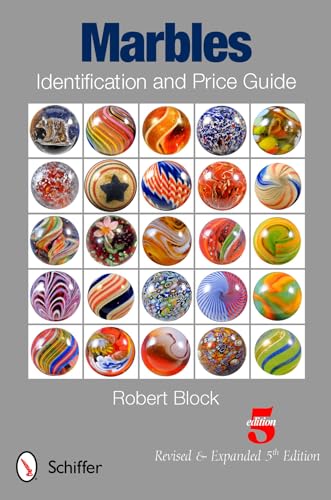 Book cover displaying colorful marbles, titled “Marbles Identification and Price Guide.”