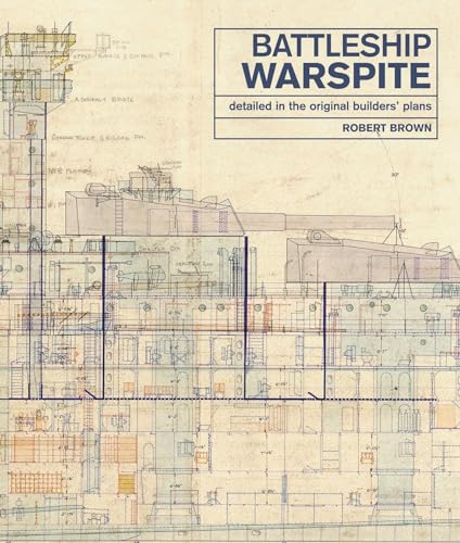 Book cover featuring detailed technical blueprints of the Battleship Warspite.