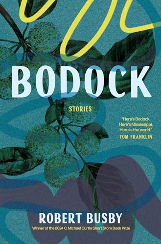 Book cover for “Bodock: Stories” with fruit and abstract shapes.